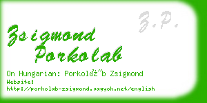 zsigmond porkolab business card